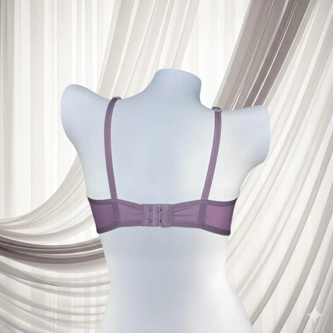 Purple Lace Bra for Women, Half Cup, Breathable, Sizes 32-42