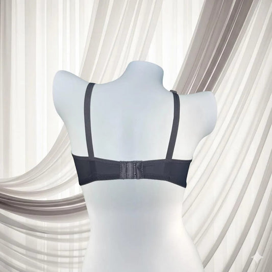 Grey Lace Bra for Women, Half Cup, Breathable, Sizes 32-42