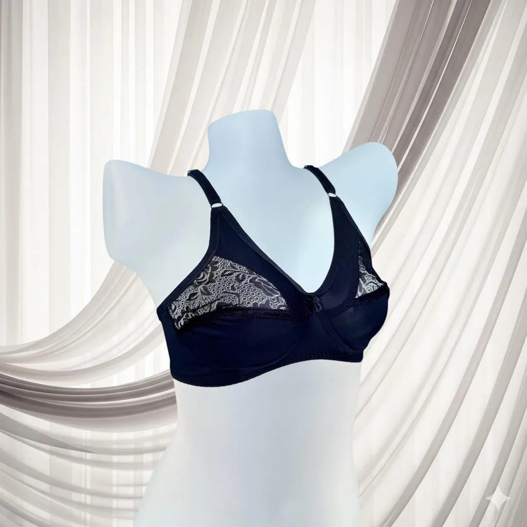 BLUE Lace Bra for Women, Half Cup, Breathable, Sizes 32-42