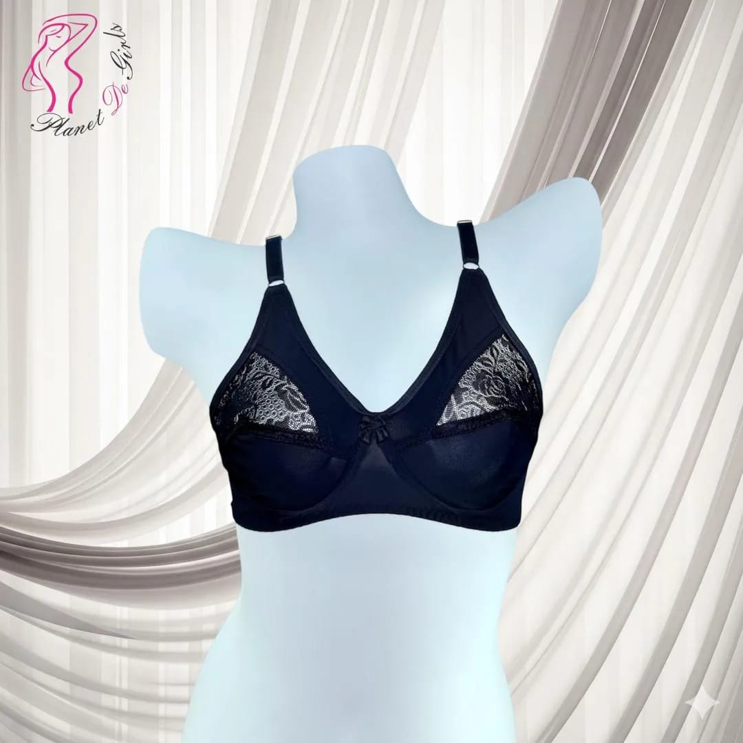 BLUE Lace Bra for Women, Half Cup, Breathable, Sizes 32-42
